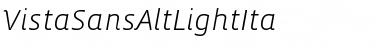 VistaSansAltLightIta Regular Font