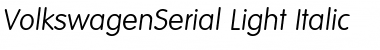 VolkswagenSerial-Light Italic Font