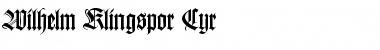 Wilhelm Klingspor Cyr Regular Font