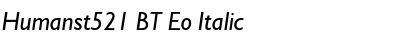 Humanst521 BT Eo Italic Font