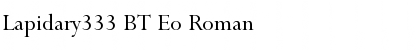 Lapidary333 BT Eo Roman Font