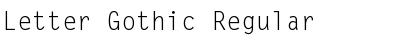 Letter Gothic Regular Font