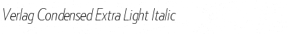 Verlag Condensed Extra Light Italic Font