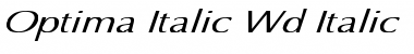 Optima Italic Wd Italic Font