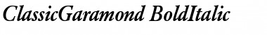 ClassicGaramond BoldItalic Font