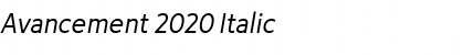 Avancement 2020 Italic Font