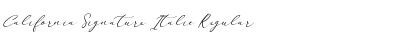 California Signature Italic Font