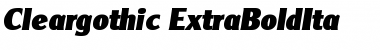 Cleargothic-ExtraBoldIta Regular Font
