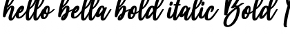 hello bella bold italic Font