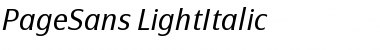 Download PageSans-LightItalic Font