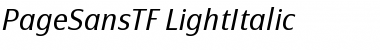 PageSansTF-LightItalic Font
