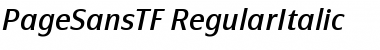 PageSansTF-RegularItalic Font