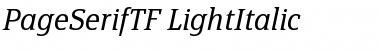 PageSerifTF-LightItalic Regular Font