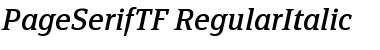 PageSerifTF-RegularItalic Font