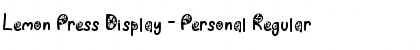 Lemon Press Display - Personal Regular Font