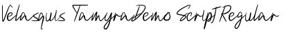 Velasquis TamyraDemo Script Regular Font