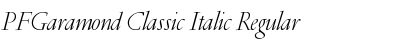 PFGaramond Classic Italic Regular Font