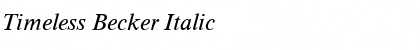 Timeless Becker Italic Font