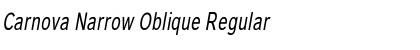 Carnova Narrow Oblique Regular Font
