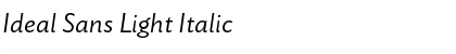 Ideal Sans Light Italic Font