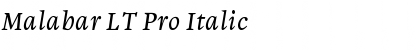 Malabar LT Pro Italic