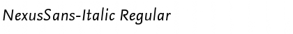 NexusSans-Italic Font