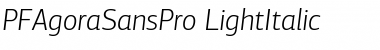 PF Agora Sans Pro Light Italic