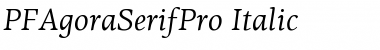PF Agora Serif Pro Italic