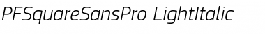 PF Square Sans Pro Light Italic