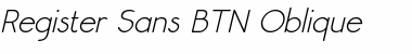 Register Sans BTN Oblique Font