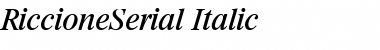 RiccioneSerial Italic Font