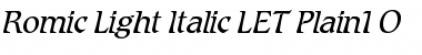Romic Light Italic LET Font
