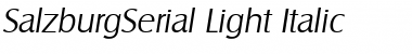 SalzburgSerial-Light Italic Font