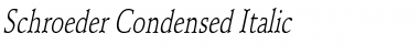 Schroeder Condensed Italic Font