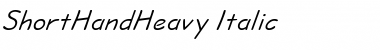ShortHandHeavy Italic Font