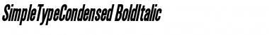 SimpleTypeCondensed BoldItalic Font