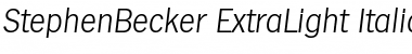 StephenBecker-ExtraLight Italic Font