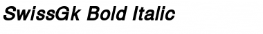 SwissGk Bold Italic Font