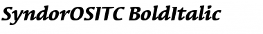 SyndorOSITC Bold Italic