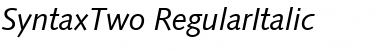 SyntaxTwo RegularItalic