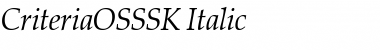 CriteriaOSSSK Italic Font