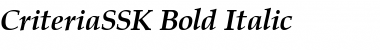 CriteriaSSK Bold Italic