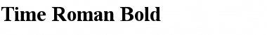 Time Roman Bold Font