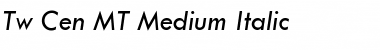 Tw Cen MT Medium Italic Font