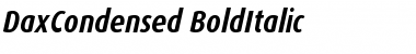 DaxCondensed-BoldItalic Regular Font