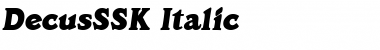 DecusSSK Italic Font