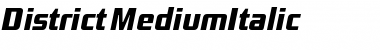District-MediumItalic Font