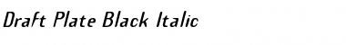 Draft Plate Black Italic Font