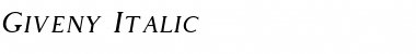 Giveny Free Italic Font