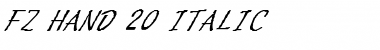 FZ HAND 20 ITALIC Font